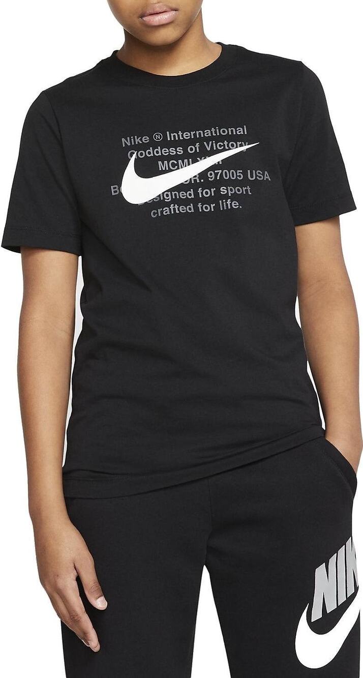 Nike Boys Athletic T-Shirt - Black & White Logo Tee